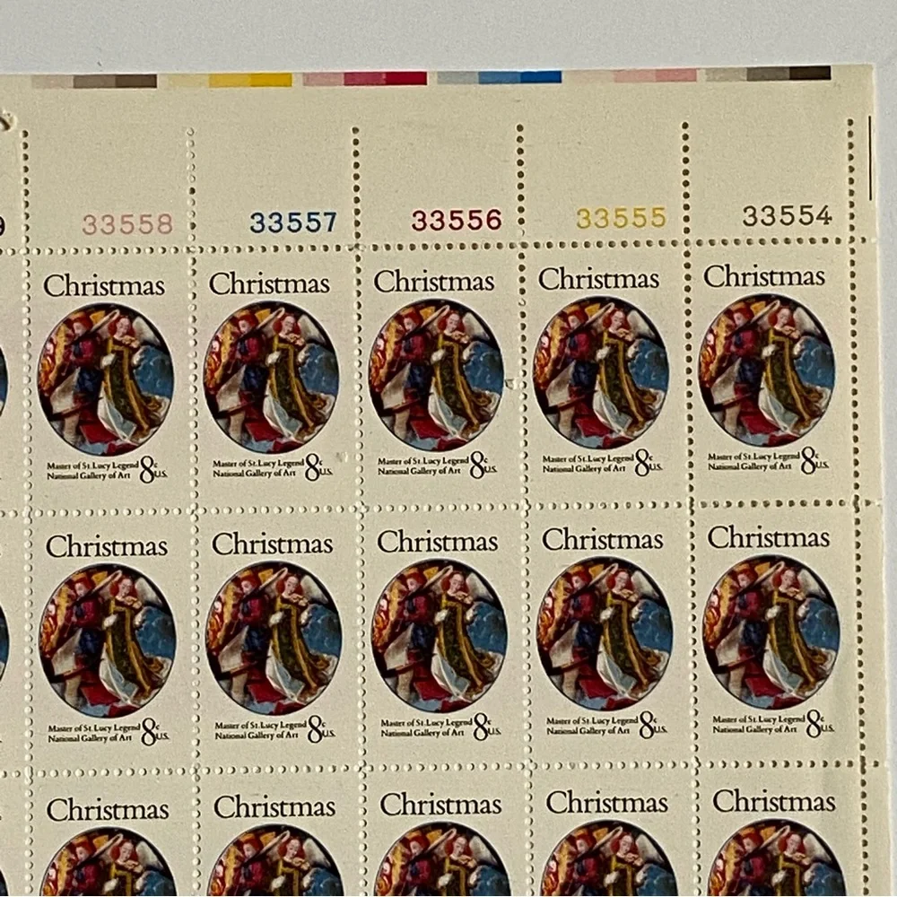 Christmas Stamps 1972 Master of St. Lucy Legend MNH 8 cent Sheet of 50 1471 Vtg